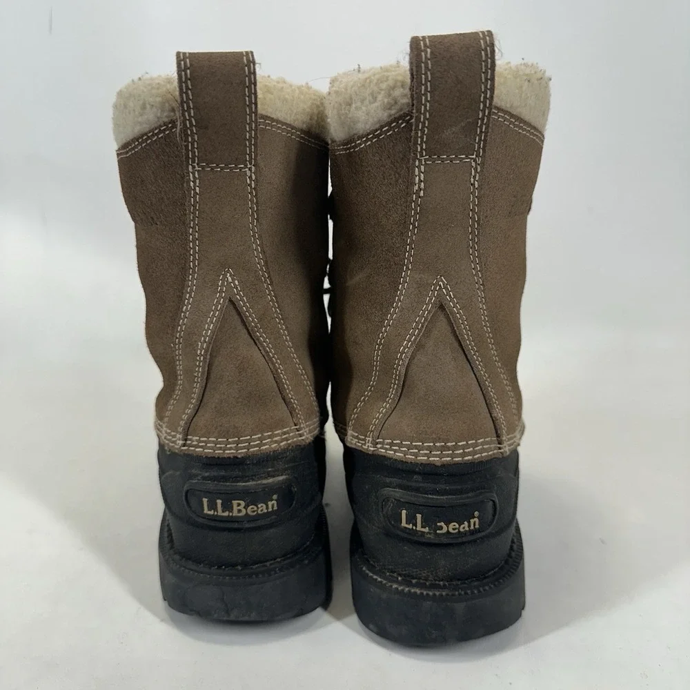 LL Bean Womens 9 M Waterproof Suede Snow Boots Primaloft Insulated Lined 05455